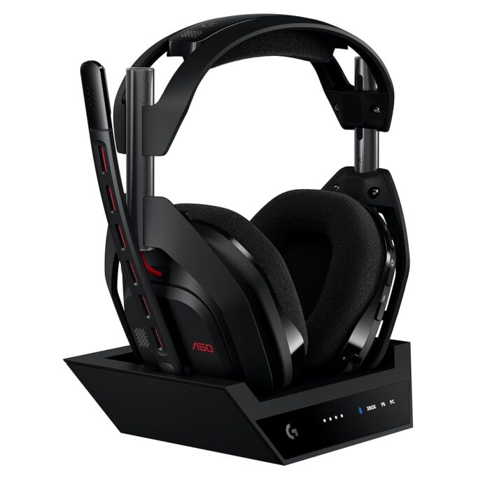 Logitech G Astro A50 Omni-Platform Wireless Gaming Headset + Base Station for PS5, Xbox, PC: PLAYSYNC Audio Switcher,
