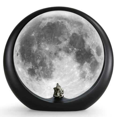 mamre Super Moon Lamp Dimmable Nightlight Unique Gift for Him/Her-Snguule Lovers Sitting Under The Super Moon