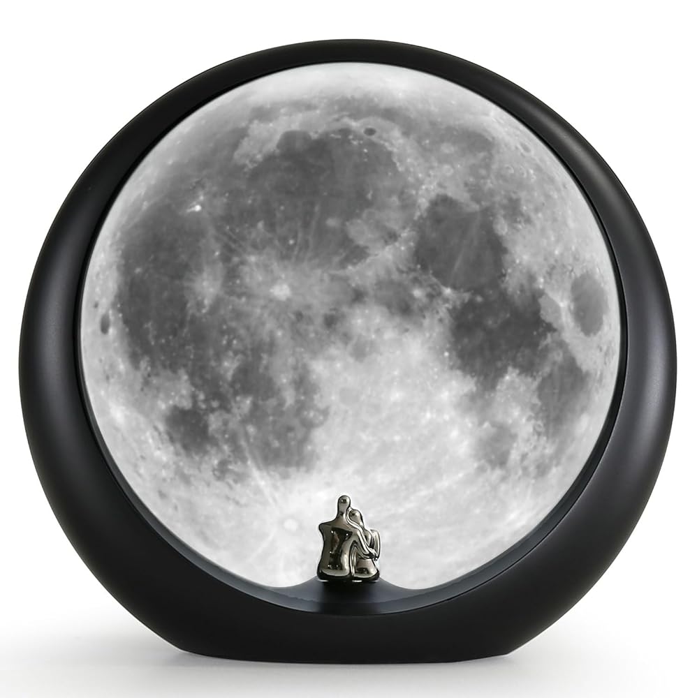 mamre Super Moon Lamp Dimmable Nightlight Unique Gift for Him/Her-Snguule Lovers Sitting Under The Super Moon