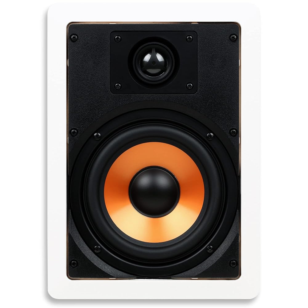 Micca M-6S 6 Inch 2-Way in-Wall Speaker for Home Theater, Whole House Audio, Indoor or Covered Outdoor, 6.5″ Woofer, 1″ Tweeter, Paintable, each (Renewed)