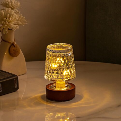 Mini Warm Light Lamp Battery Operated Night Light with Timer, Glass Vintage Sleep Nightlights,Portable LED Wireless Night Lamp for Adult, Small Lamp for Bedroom Living Room...