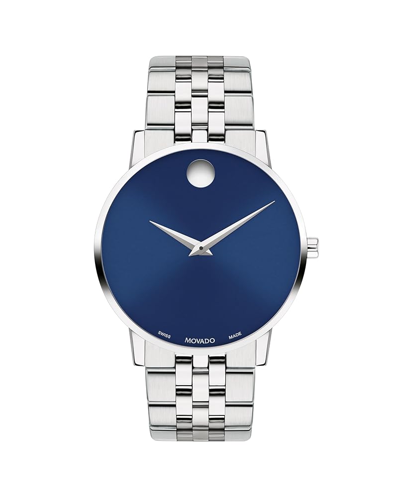 Movado Museum Classic Men’s Watch – Swiss Quartz Movement, Stainless Steel Link Bracelet – 3 ATM Water Resistance – Classic, Luxury Fashion Timepiece for Him – 40mm