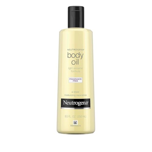 Neutrogena Body Oil, Fragrance-Free Light Sesame Oil Formula, Dry Skin Moisturizer and Hydrating Body Massage Oil for Radiant and Healthy Glow, Nourishing After Shower and Bath...