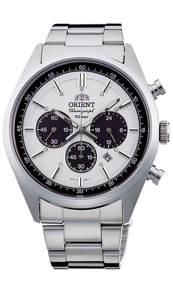Orient Sporty Neo 70's Neo Seventees Solar Panda Wristwatch, Dark Gray