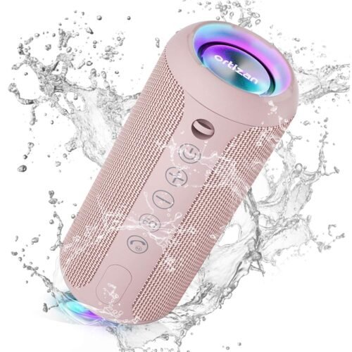 Ortizan Portable Bluetooth Speakers, IPX7 Waterproof Wireless Speaker with 24W Loud Stereo Sound, Deep Bass, Bluetooth 5.3, RGB Lights, Dual Pairing, 30H Playtime for Home,...