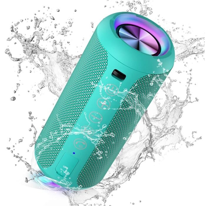 Ortizan Portable Bluetooth Speakers, IPX7 Waterproof Wireless Speaker with 24W Loud Stereo Sound, Outdoor Speaker with Bluetooth 5.3, Deep Bass, RGB Lights, Dual Pairing, 30H...