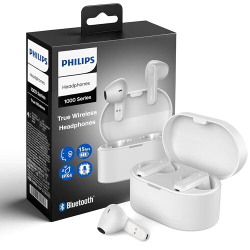PHILIPS True Wireless Earbuds, TWS Bluetooth 5.3 Headphones, 13mm Drivers, AI Mic for Clear Calls, IPX4 Waterproof, 15 Hours Playtime, Compatible w/iPhone Android & Bluetooth...