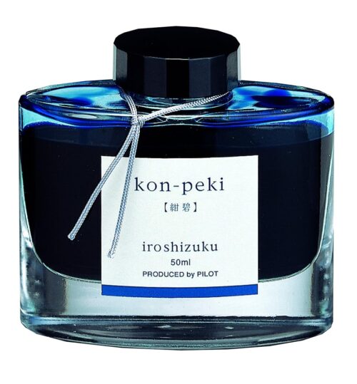 Pilot Iroshizuku Fountain Pen Ink – 50 ml Bottle – Kon-peki Deep Azure Blue (Japan Import)