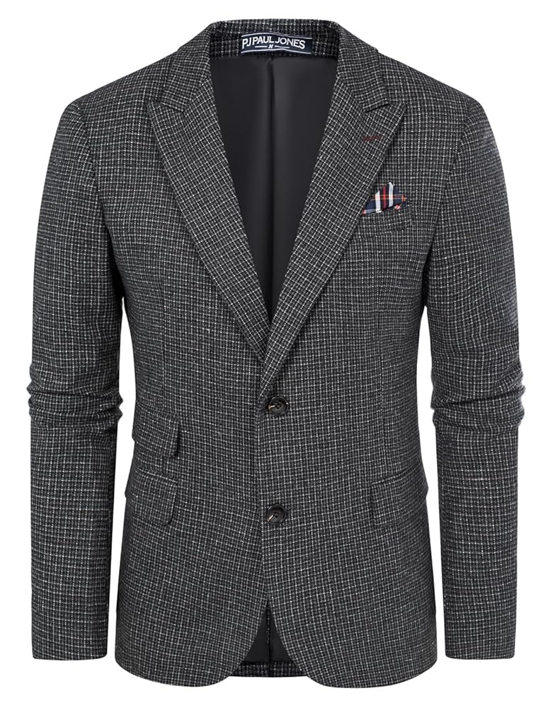 PJ PAUL JONES Men’s Vintage Herringbone Tweed Blazers British Wool Blend Sport Coat Jacket