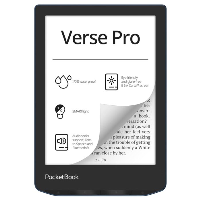 PocketBook Verse Pro E-Reader Waterproof | Eye-Friendly 6'' E-Ink Carta™ HD Touchscreen | Audio-Book & E-Book Reader | Text-to-Speech Function | SMARTlight | 16GB | WiFi &...