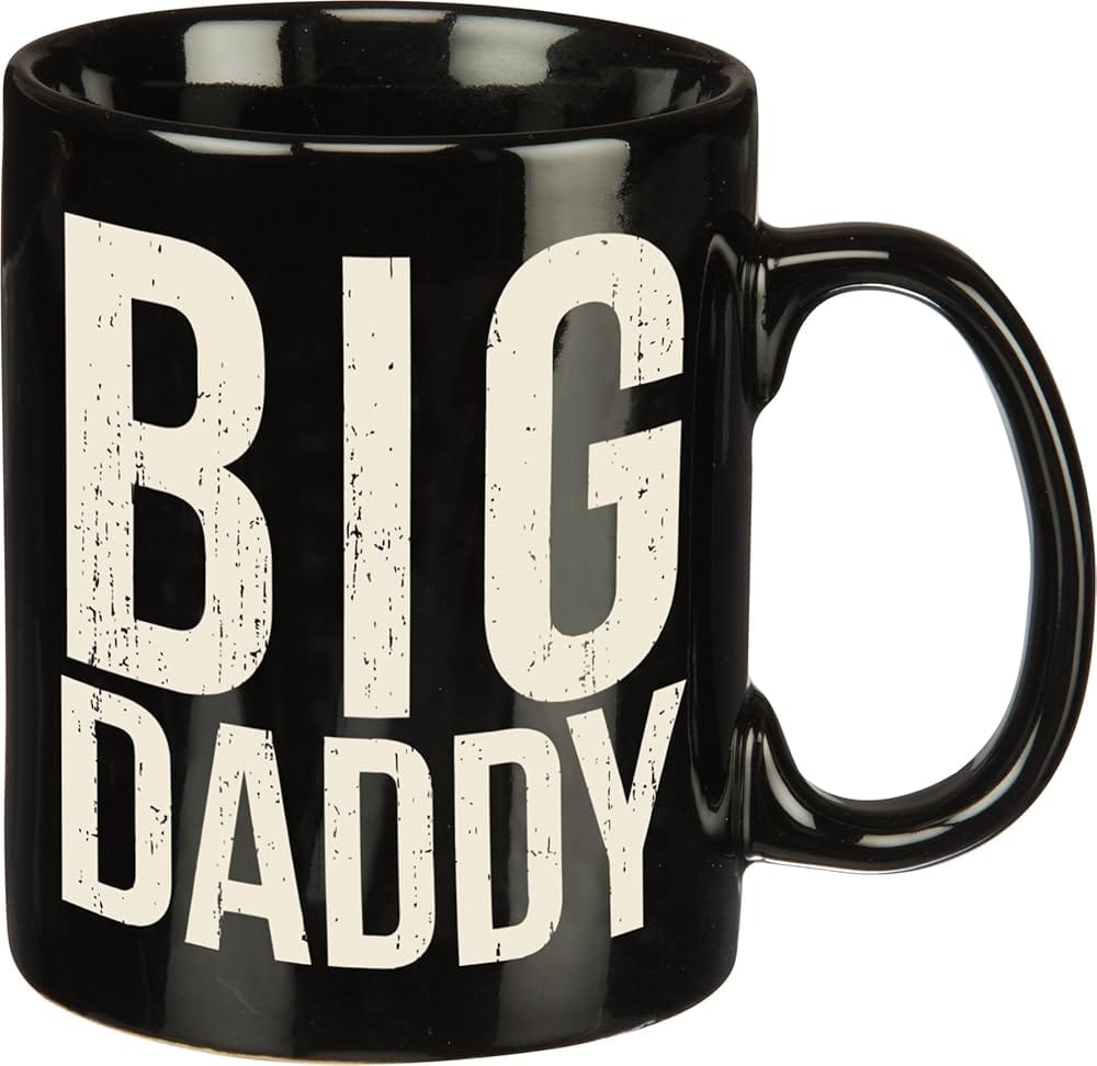 Primitives by Kathy Stoneware Coffee Mug, 1 Count (Pack of 1), Big Daddy, 20 ounces, 4.5″W x 5″H