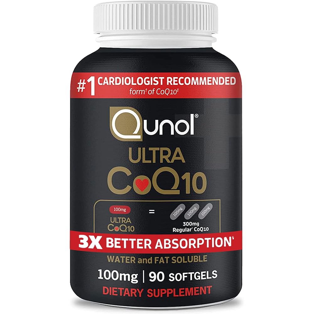 Qunol Ultra CoQ10 100mg Softgels- 3x Better Absorption, Antioxidant for Heart Health & Energy Production, Coenzyme Q10 Vitamins and Supplements, 3 Month Supply, 90 Count