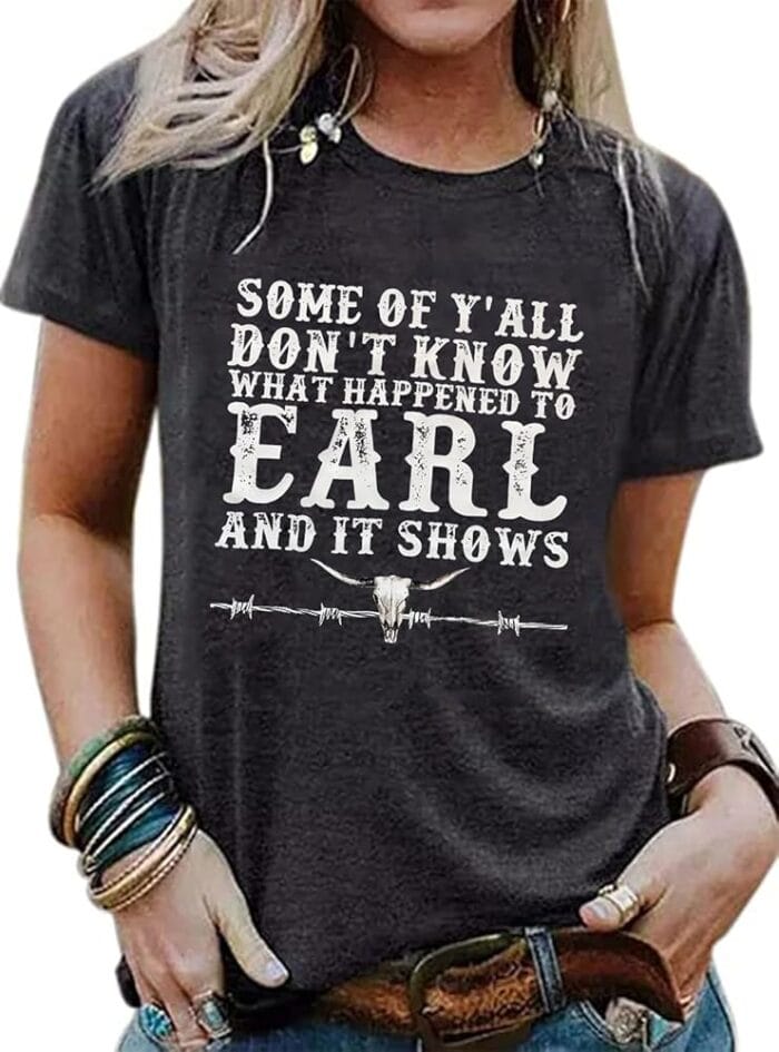 Retro Steer Skull Western T-Shirt Women Vintage Country Music Shirt Cute Cowgirl Graphic Cowboy Tees Tops