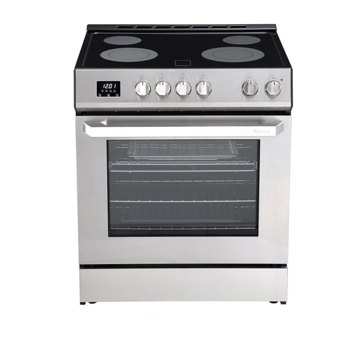 RRE303TS Electric Range Oven with Timer and AirFry Infrared Stove Burners, True Convection, Easy Reach Racks, 30", Stainless Steel