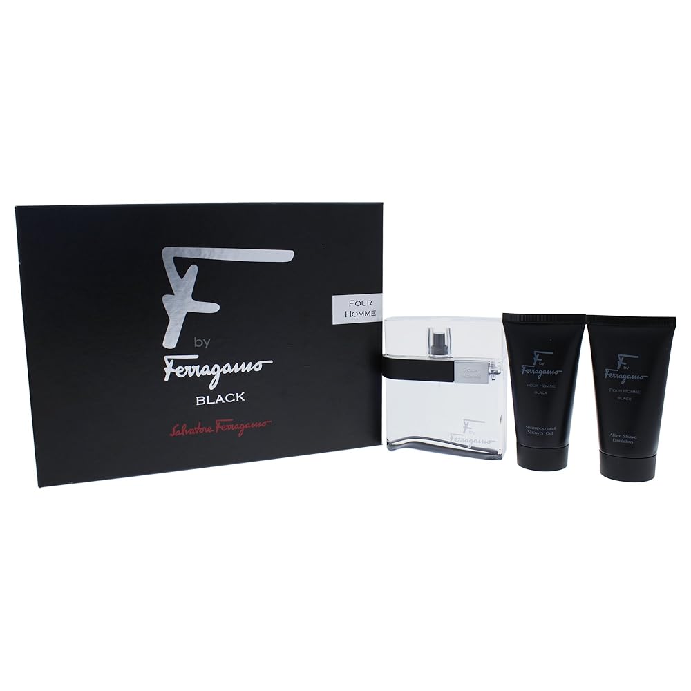 Salvatore Ferragamo 3 Piece F Black Eau de Toilette Spray Gift Set for Men