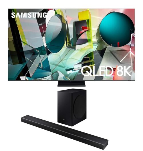 Samsung QN85Q950TS 85" QLED Ultra High Definition HDR Smart 8K TV with a Samsung HW-Q60T Wireless 5.1 Channel Soundbar and Bluetooth Subwoofer (2020)