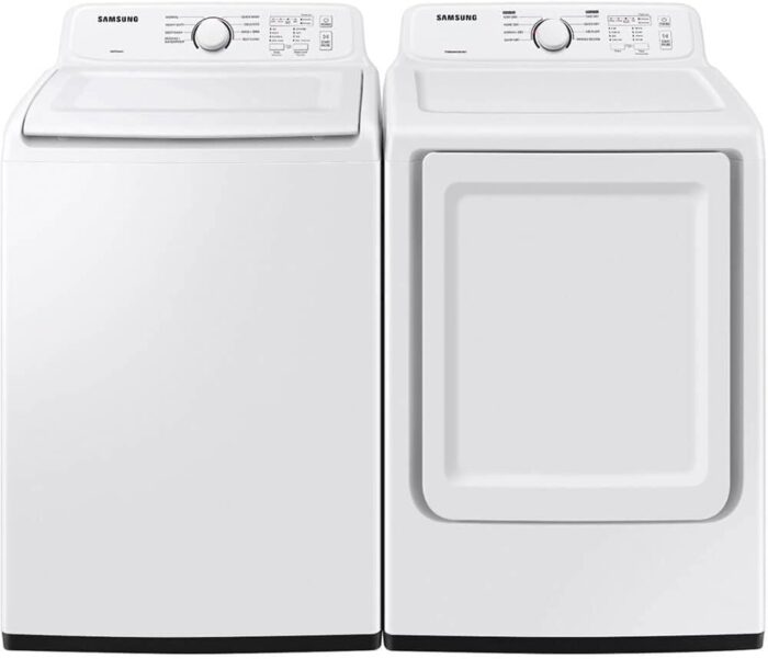 SAMSUNG WA40A3005WPR White Top Load HE Washer/Dryer Pair