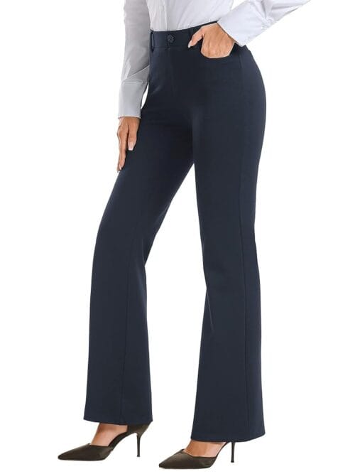 Stelle Women 28"/30"/ 32" Bootcut Dress Pants Business Casual Work Pants with Pockets Pull On Regular Slacks for Office