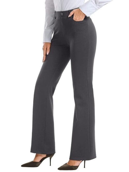 Stelle Women 28"/30"/ 32" Bootcut Dress Pants Business Casual Work Pants with Pockets Pull On Regular Slacks for Office