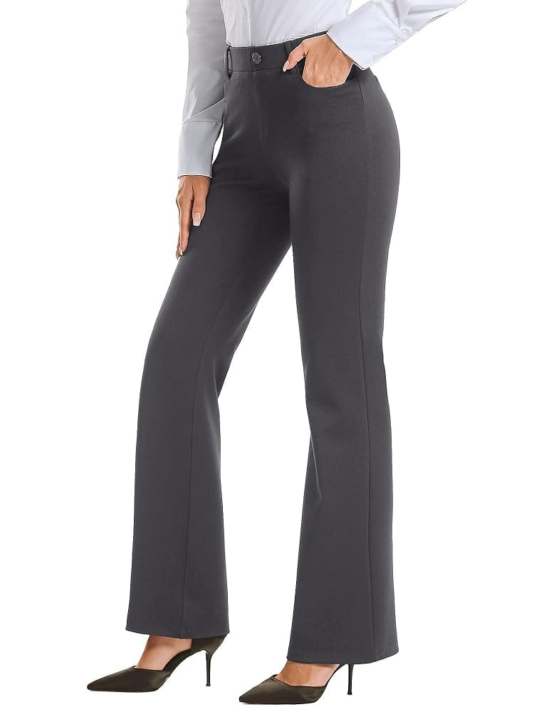 Stelle Women 28″/30″/ 32″ Bootcut Dress Pants Business Casual Work Pants with Pockets Pull On Regular Slacks for Office