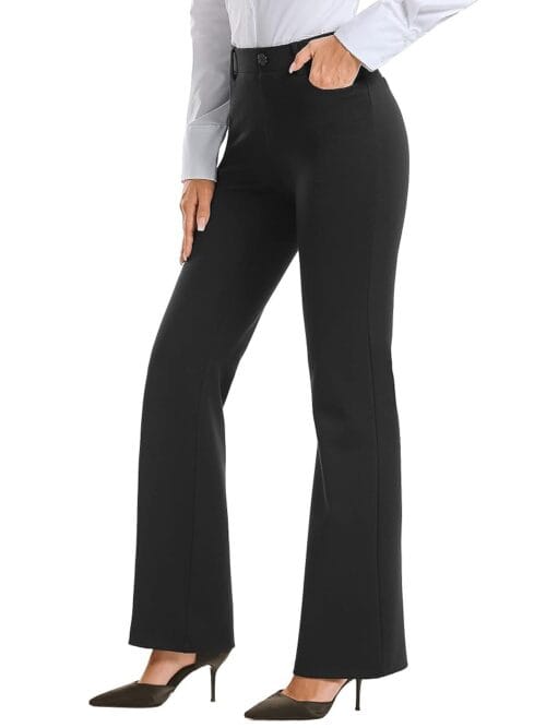 Stelle Women 28"/30"/ 32" Bootcut Dress Pants Business Casual Work Pants with Pockets Pull On Regular Slacks for Office