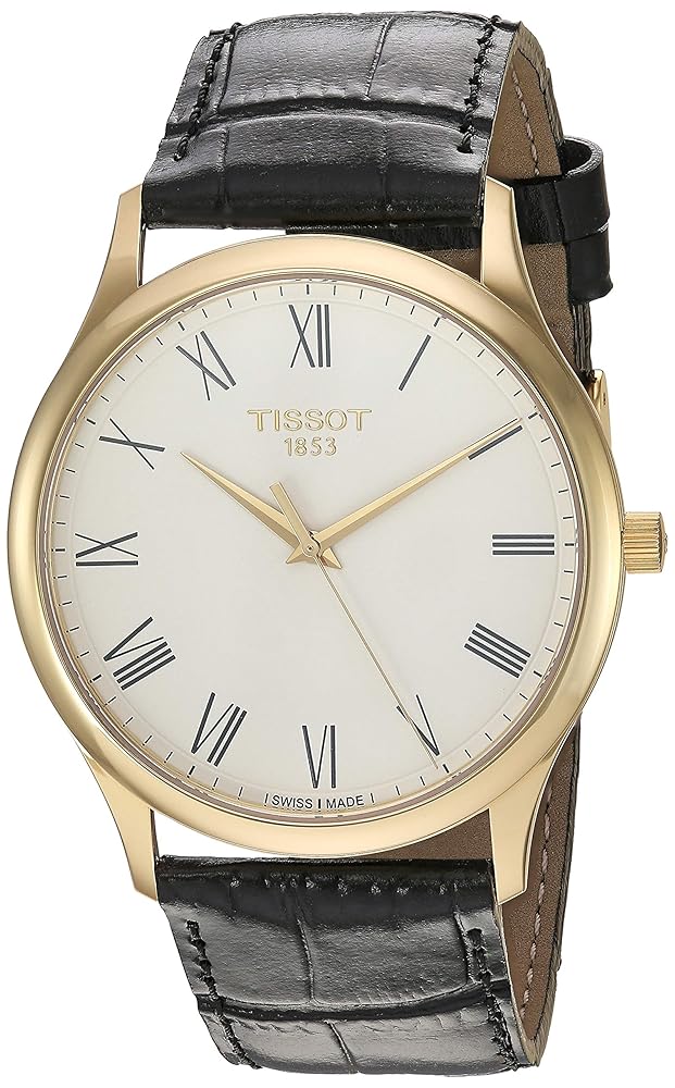 Tissot unisex-adult Excellence Steel And 18K Gold Dress Watch Black T9264101601300