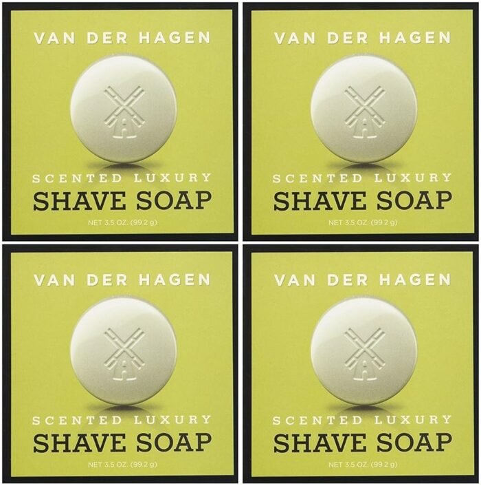 Van Der Hagen Men's Luxury Scented Shave Soap, 3.5 Ounce (Pack of 4)