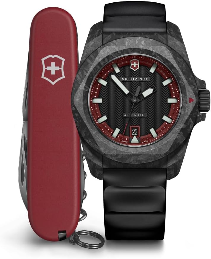 Victorinox I.N.O.X. Automatic Black Dial Black Rubber Strap Watch Set 41mm – 242024.1