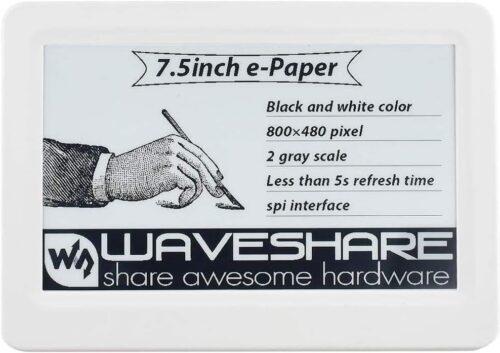 waveshare 7.5inch Passive NFC-Powered e-Paper Display Black/White e-Ink Screen, Wireless Powering and Data Transfer No Battery Required, Refresh by Smartphone with NFC Function...