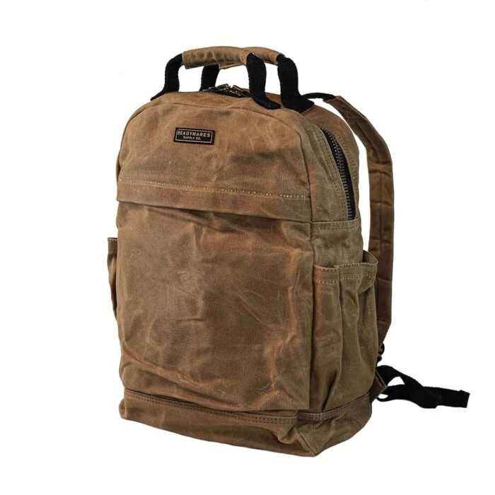 Waxed Canvas Durable Rugged Backpack for Men and Women, Laptop Sleeve, Travel, Work, Book bag Rucksack or Satchel