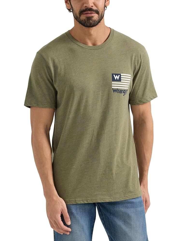 Wrangler Men’s Western Crew Neck Short Sleeve Tee Shirt