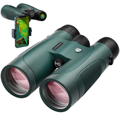15x52 HD Binoculars for Adults High Powered with Upgraded Phone Adapter - Large View Binoculars with Clear Low Light Vision - Lightweight Waterproof Binoculars for Hunting Bird...