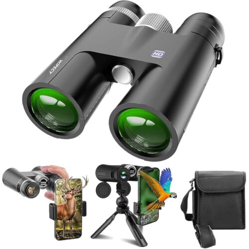 18x50 HD Binoculars for Adults with Upgraded Phone Adapter, Tripod and Tripod Adapter - High Powered with Super Bright and Large View for Bird Watching,Hunting,Sightseeing,Travel