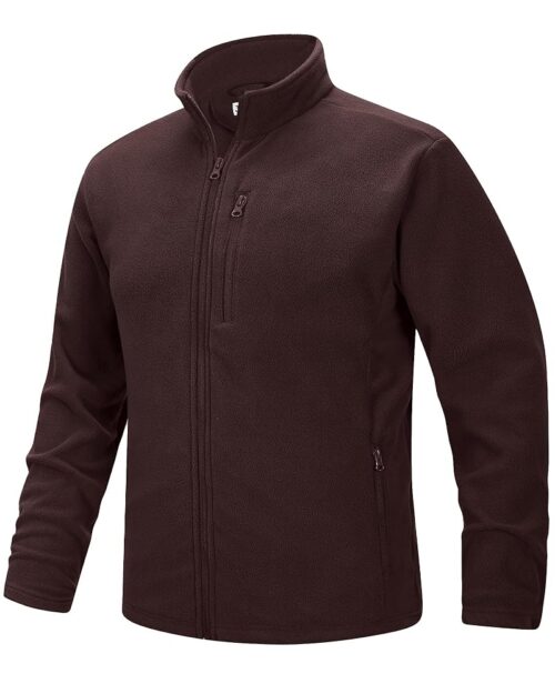 33,000ft Men's Full Zip Fleece Jacket Lightweight Warm Soft Polar Long Sleeve Jackets with Pockets for Winter Hiking Casual
