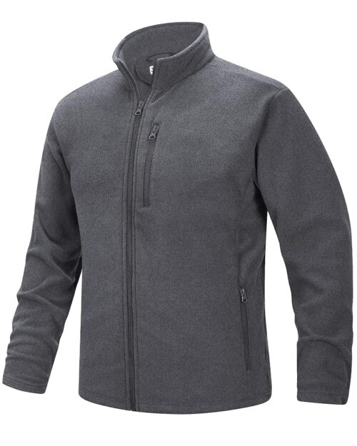 33,000ft Men's Full Zip Fleece Jacket Lightweight Warm Soft Polar Long Sleeve Jackets with Pockets for Winter Hiking Casual