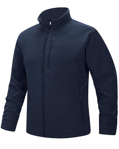 33,000ft Men's Full Zip Fleece Jacket Lightweight Warm Soft Polar Long Sleeve Jackets with Pockets for Winter Hiking Casual