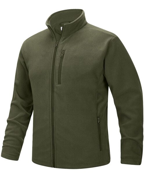 33,000ft Men's Full Zip Fleece Jacket Lightweight Warm Soft Polar Long Sleeve Jackets with Pockets for Winter Hiking Casual