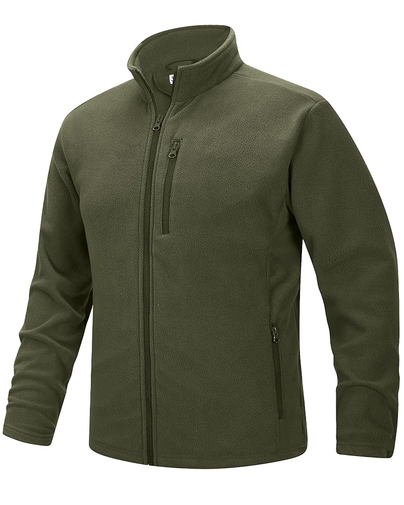 33,000ft Men’s Full Zip Fleece Jacket Lightweight Warm Soft Polar Long Sleeve Jackets with Pockets for Winter Hiking Casual