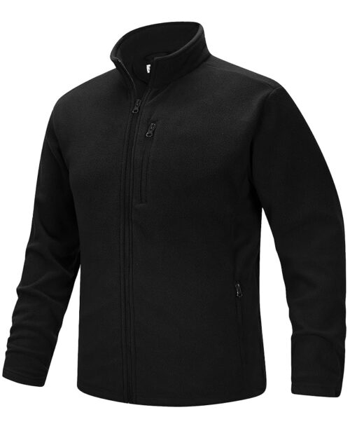 33,000ft Men's Full Zip Fleece Jacket Lightweight Warm Soft Polar Long Sleeve Jackets with Pockets for Winter Hiking Casual