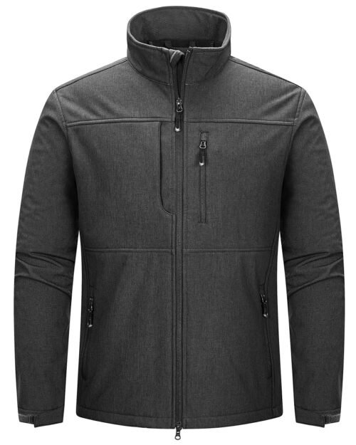 33,000ft Men's Lightweight Softshell Jacket Warm Fleece Lined Windbreaker Waterproof Soft Shell for Outdoor Hiking