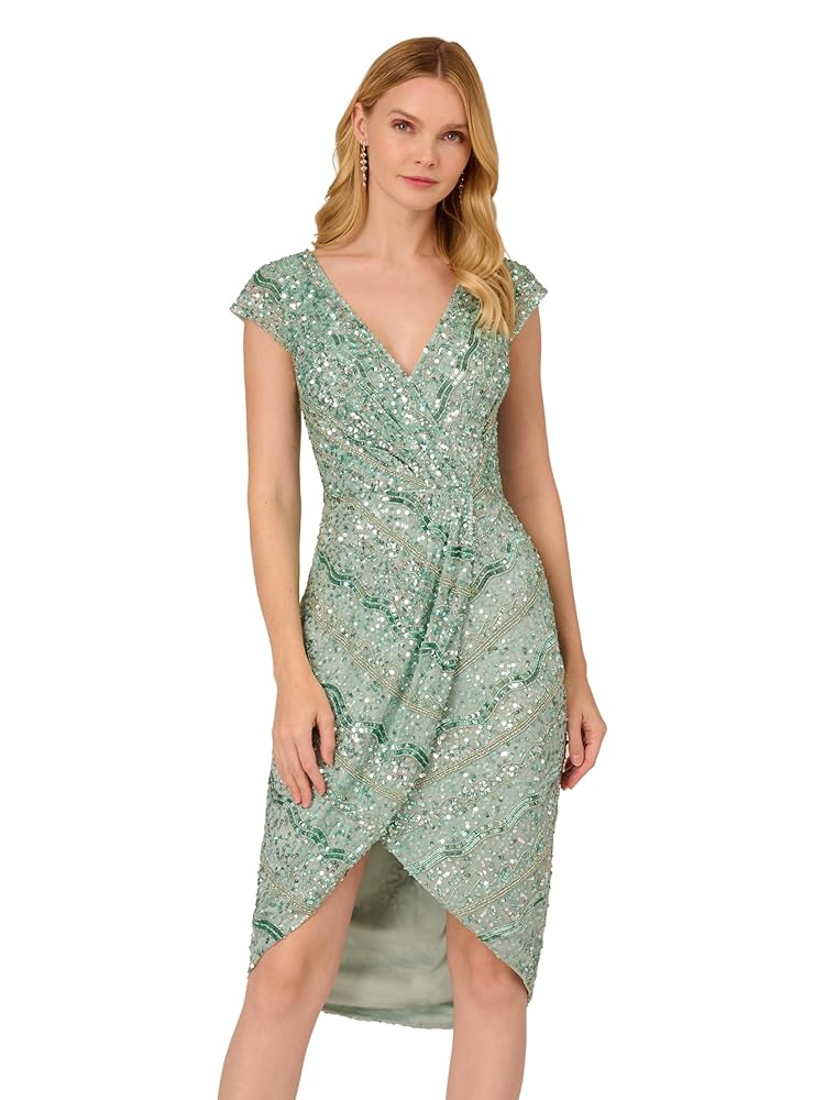 Adrianna Papell Women’s Beaded Mesh Dress