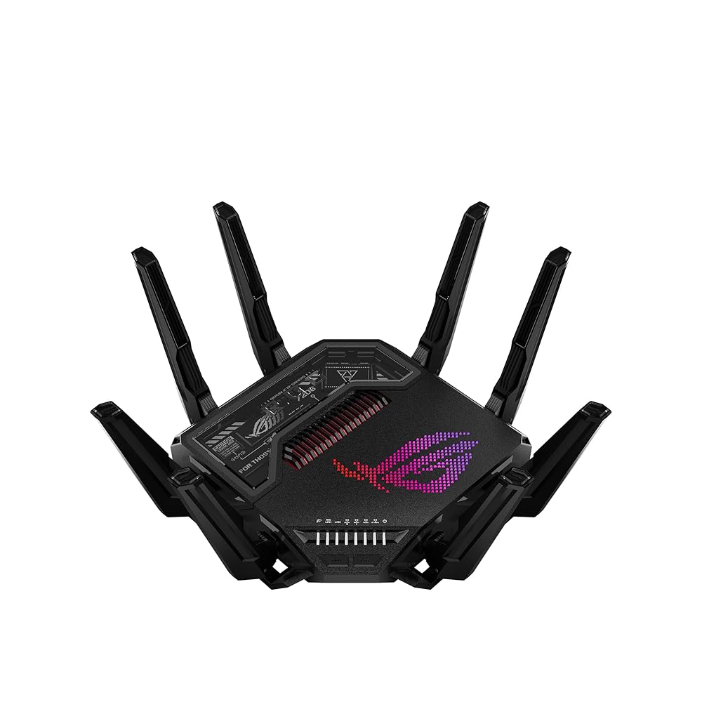ASUS ROG Rapture GT-BE98 PRO First Quad-Band WiFi 7 Gaming Router supports 320MHz, Dual 10G Port, Triple-level Game Acceleration, Mobile Game Mode, Subscription-Free Security,…