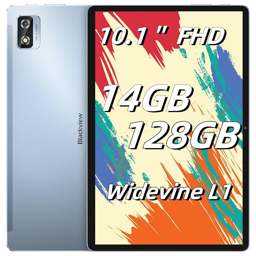 Blackview 2024 Ultra-Light 5G WiFi Tablet PC, Tab 12Pro 10.1-inch Android Tablet with 14GB+128GB/TF 1TB, FHD Display, Octa-Core Processor, 13MP + 5MP Dual Camera, Face Unlock,…