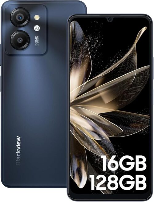 Blackview Color 8 Unlocked Android Phones, Octa-Core 16GB+128GB/SD 2TB Smartphones, 50MP Camera, 6000mAh+18W, 6.75" HD+ 90Hz, Fingerprint ID Cell Phone, 3 Card Slots, 4G Dual...