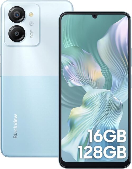 Blackview Color 8 Unlocked Phones, Octa-Core 16GB+128GB/SD 2TB Android Phones, 50MP Camera Mobile Phone, 6000mAh+18W, 6.75"HD+ 90Hz, 3 Card Slots, 4G Dual SIM Phone, Fingerprint...