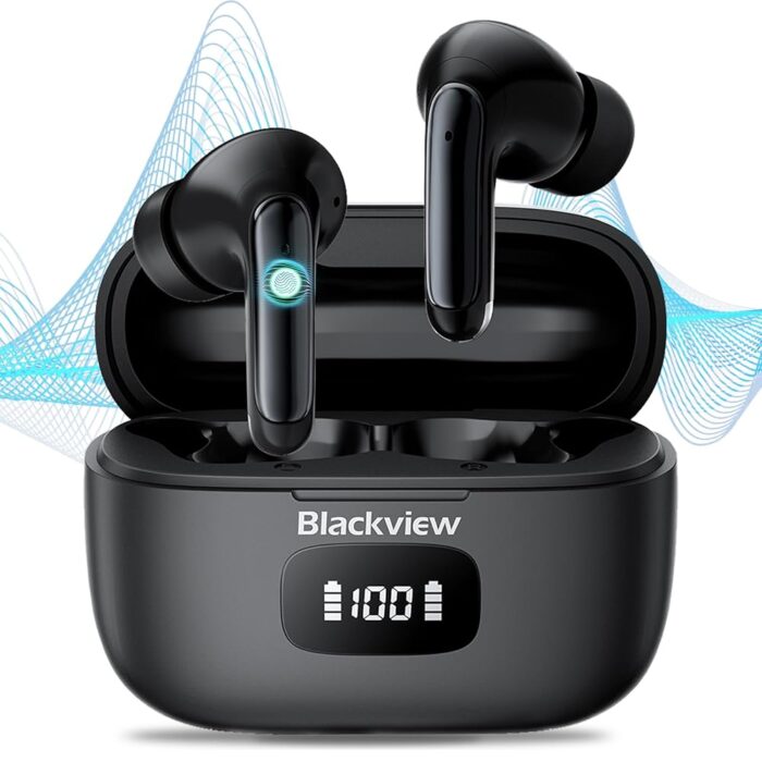 Blackview Wireless Noise Canceling Earbuds in Ear Headphones Wireless Bluetooth 5.3, Ear Buds Built-in Mic Sports Earbuds IPX7 Waterproof,56H Playtime LED Power Display for...