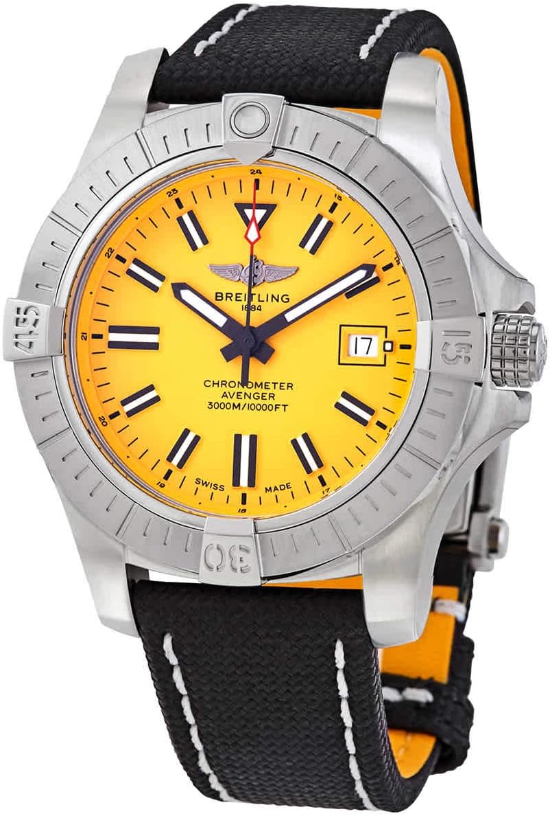 Breitling Avenger Seawolf Automatic Chronometer Yellow Dial Men’s Watch A17319101I1X2