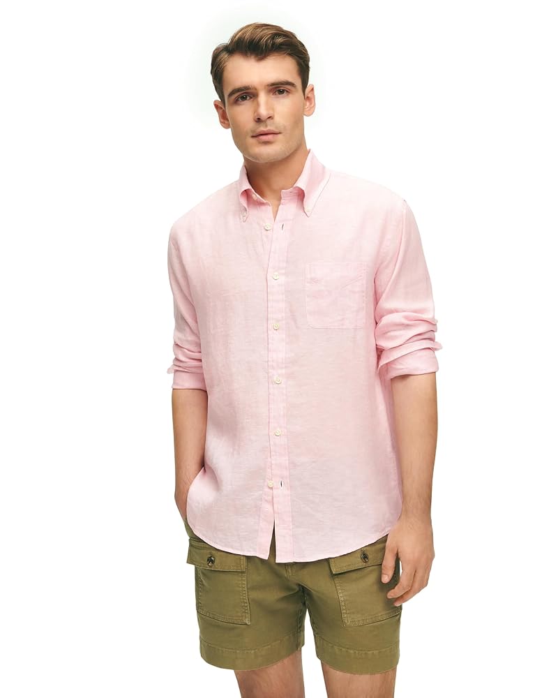 Brooks Brothers Men’s Irish Linen Long Sleeve Sport Shirt