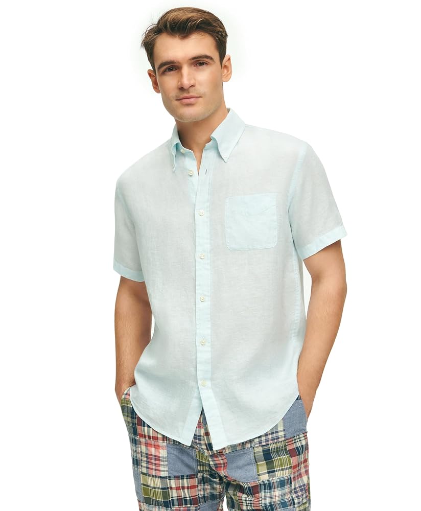 Brooks Brothers Men’s Short Sleeve Button Down Sport Shirt