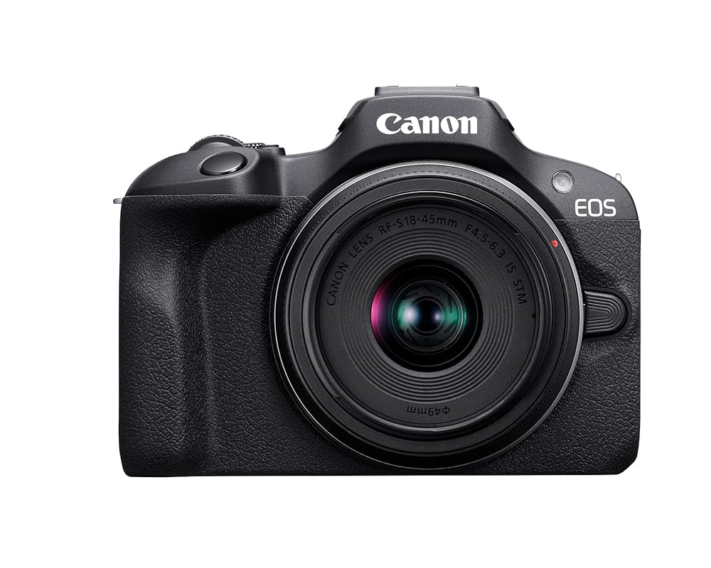 Canon EOS R100 Mirrorless Camera RF-S18-45mm F4.5-6.3 is STM & RF-S55-210mm F5-7.1 is STM Lens Kit, 24.1 Megapixel CMOS (APS-C) Sensor, 4K Video, RF Mount, Black